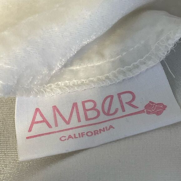 Vintage Ivory Velvet Lace Trimmed Crop Top S - Picture 5 of 5